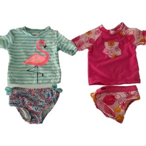 Carter's and Koala Kids Baby Girl Summer Swimsuits Bundle Lot kids Size 12M